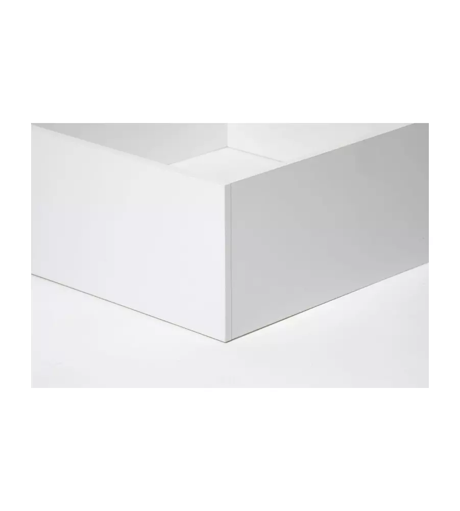 Letto 1 piazza e mezza "hi box" bianco con rete e contenitore, 120x190 cm